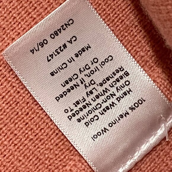 Talbots Merino Wool Button-Down Cardigan Jacket In Peach Size L - Picture 3 of 8